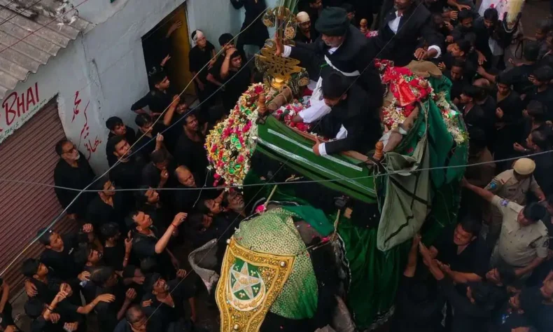 Bibi Ka Alam 2025: Massive Ashura Procession Held in Hyderabad with Tight Security Bibi Ka Alam 2025: Massive Ashura Procession Held in Hyderabad with Tight Security
