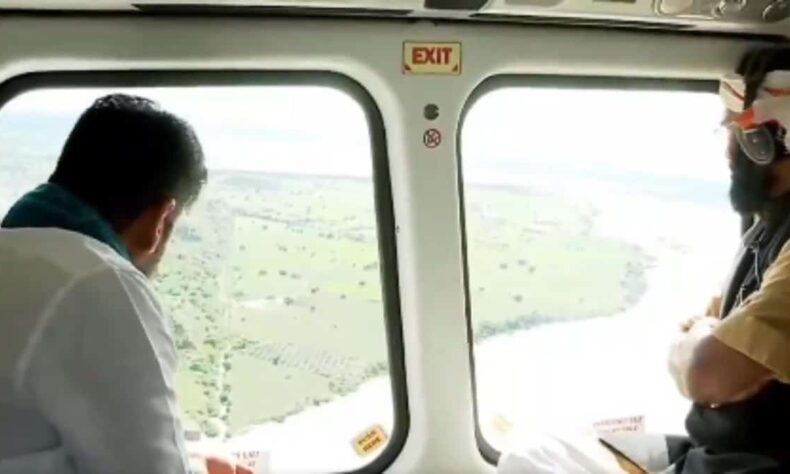 CM Revanth conducts aerial survey of flood hit areas in Telangana