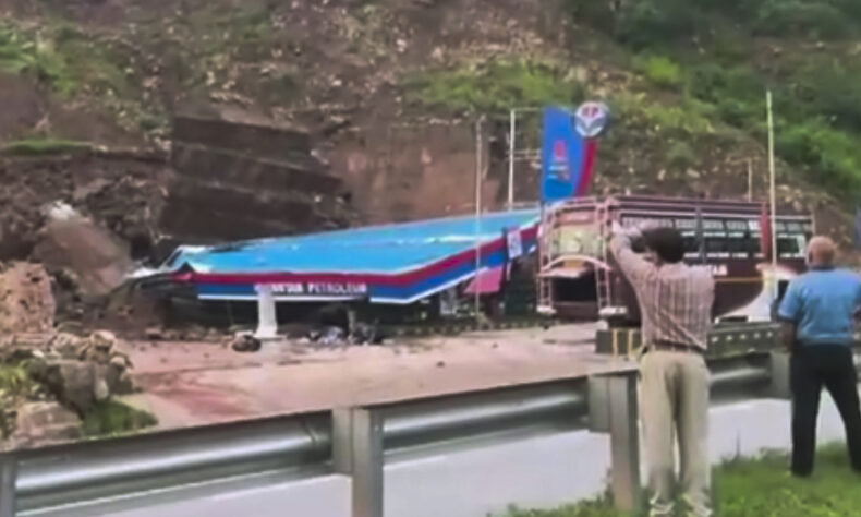 Jammu Srinagar national highway shut due to landslides in Udhampur