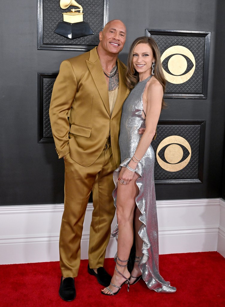 LOS ANGELES, CALIFORNIA - FEBRUARY 05: (FOR EDITORIAL USE ONLY) Dwayne Johnson and Lauren Hashian attend the 65th GRAMMY Awards at Crypto.com Arena on February 05, 2023 in Los Angeles, California. (Photo by Axelle/Bauer-Griffin/FilmMagic)