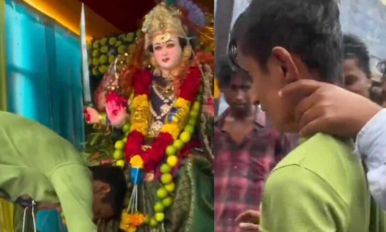 1758882355 Youngster forced to bow before idol chant Jai Sree Ram