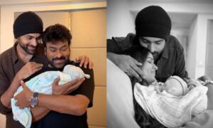 Chiranjeevi welcomes Varun Tej Lavanya Tripathis baby boy to the Konidela