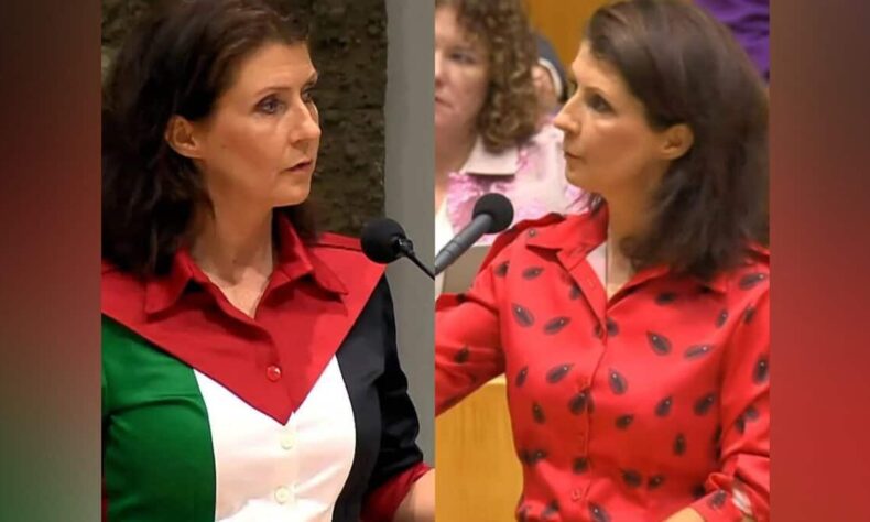 Dutch MP removed from parliament for Palestinian flag blouse returns