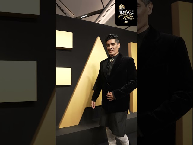 Manish Malhotra commanding the carpet in black at the Filmfare