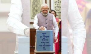 PM Narendra Modi first to cast vote