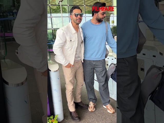VarunDhawan and AbhishekBanerjee share a cordial moment as they cross