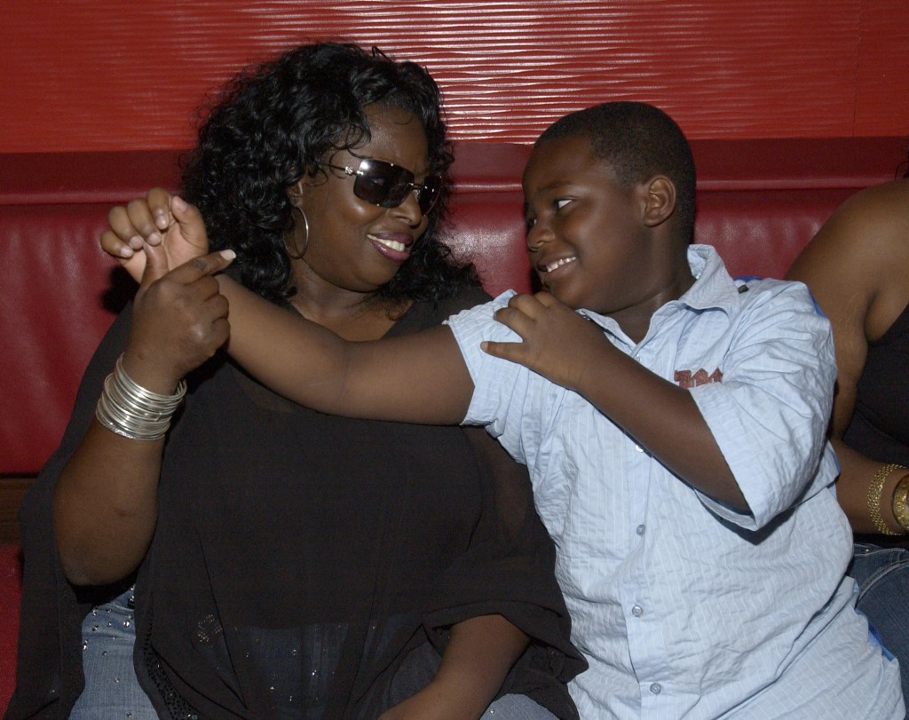 Angie Stone and son Michael Archer during J Records Celebrates the Release of Angie Stone's New CD "Stone Love" at Marquee in New York City, New York, United States. (Photo by L. Busacca/WireImage for J Records)