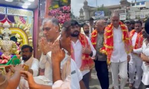 1760947079 Harish Rao visits Bhagyalakshmi Temple in Hyderabad on Deepawali