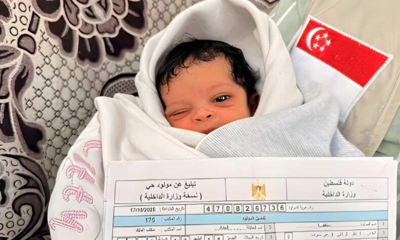 1761089821 Gaza couple names newborn Singapore in honour of aid workers