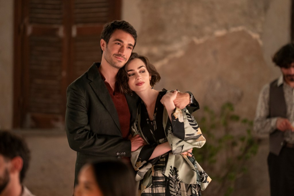Emily in Paris. (L to R) Eugenio Franceschini as Marcello, Lily Collins as Emily in Emily in Paris. Cr. Giulia Parmigiani/Netflix © 2025
