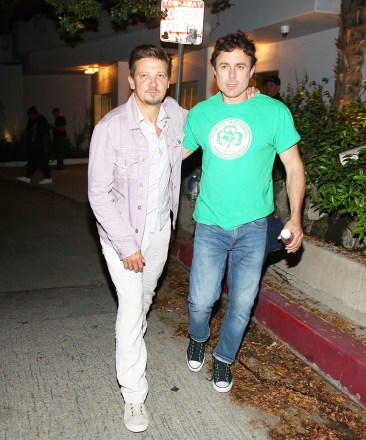 west hollywood, CA  - Actor Jeremy Renner brings a cheerful demeanor to Kate Beckinsale's 50th birthday celebration, joined by Casey Affleck, despite his ongoing recovery from a recent serious accident.
Pictured: Jeremy Renner, Casey Affleck
BACKGRID USA 30 JULY 2023 
USA: +1 310 798 9111 / usasales@backgrid.com
UK: +44 208 344 2007 / uksales@backgrid.com
*UK Clients - Pictures Containing Children
Please Pixelate Face Prior To Publication*