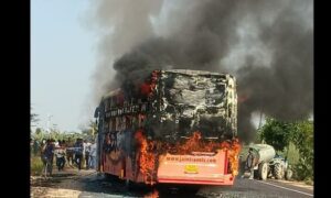 20 dead after bus catches fire in Jaisalmer