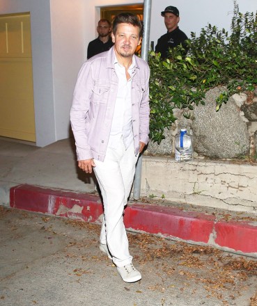 west hollywood, CA  - Actor Jeremy Renner brings a cheerful demeanor to Kate Beckinsale's 50th birthday celebration, joined by Casey Affleck, despite his ongoing recovery from a recent serious accident.
Pictured: Jeremy Renner, Casey Affleck
BACKGRID USA 30 JULY 2023 
USA: +1 310 798 9111 / usasales@backgrid.com
UK: +44 208 344 2007 / uksales@backgrid.com
*UK Clients - Pictures Containing Children
Please Pixelate Face Prior To Publication*