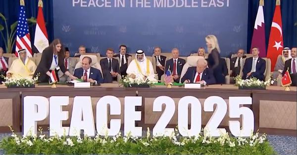 Donald Trump other leaders sign Gaza peace deal after Israel
