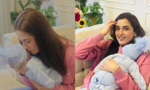Pakistani actress Maya Alis photos with newborn go viral
