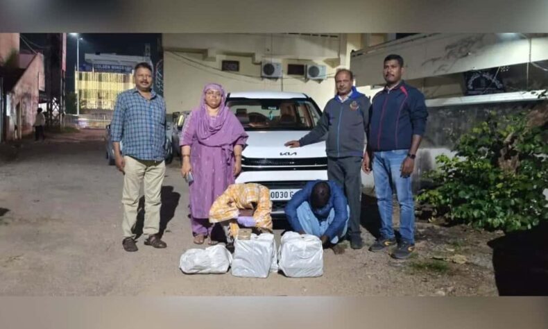 1762641642 Home guard caught smuggling ganja in car tire in Hyderabad