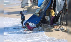 1763282139 First major winter rains pummel Gaza leaving makeshift shelters ruined