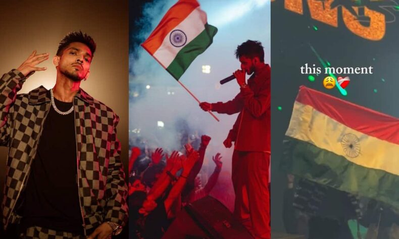 1763359007 Pakistani rapper Talha Anjum waves Indian flag on stage Will