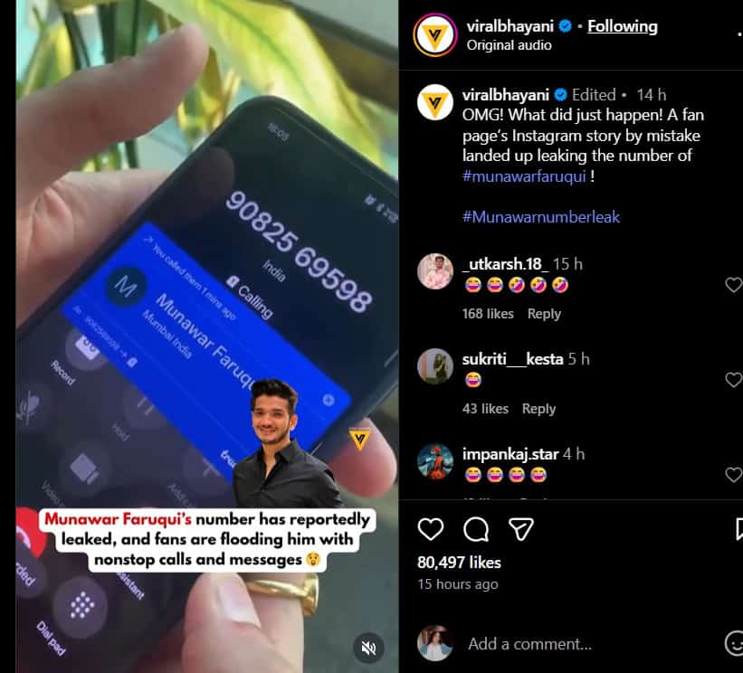 1763454164 253 Munawar Faruquis ‘leaked phone number goes viral 90825