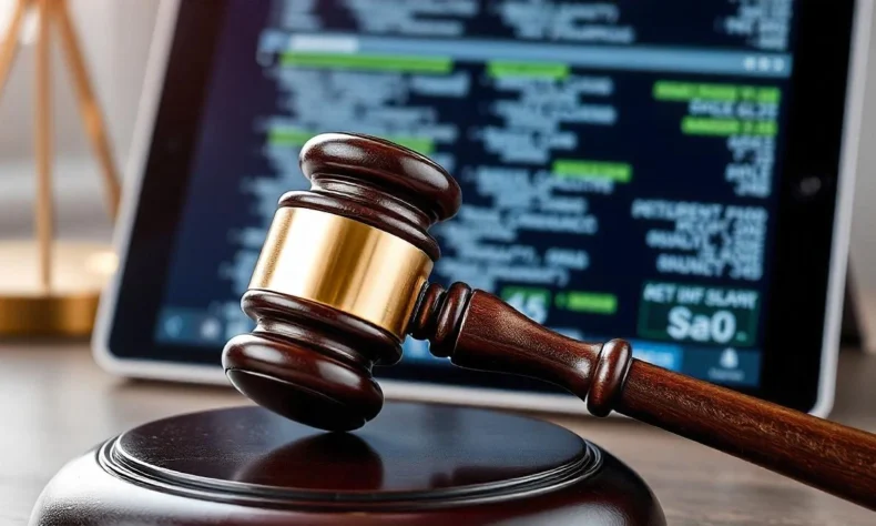 A closeup of a gavel with a digital tablet or comp 6637.webp