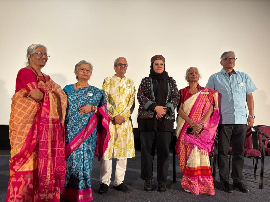 Iranian filmmaker Narges Abyar with guests during the Hyderabad Iranian Film Festival.